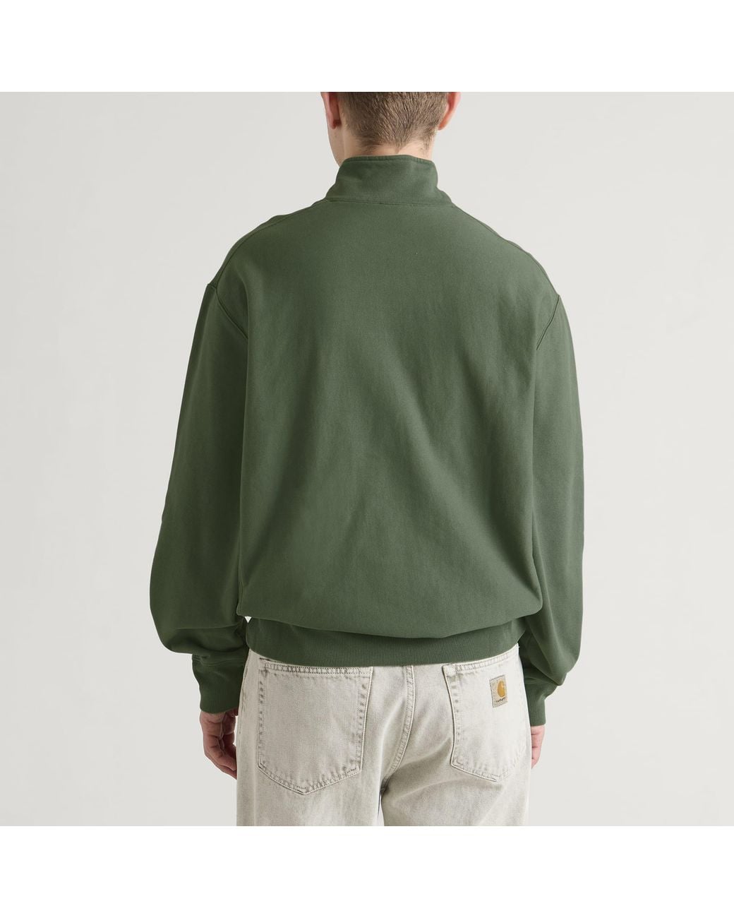 Champion Green Reverse Weave Half Zip Sweatshirt for men