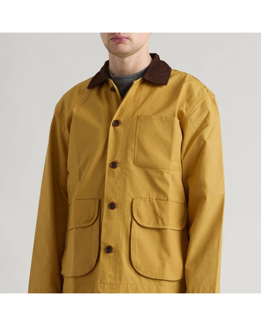 Service Works Yellow Waxed Barn Coat for men