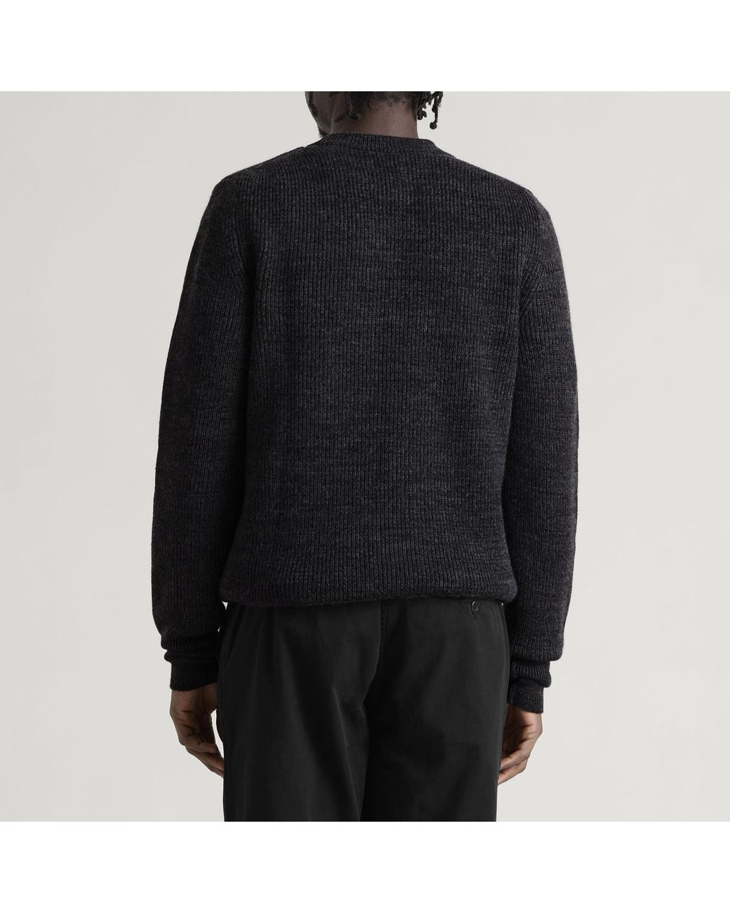 Norse Projects Black Henning Cotton Wool Rib Sweater for men