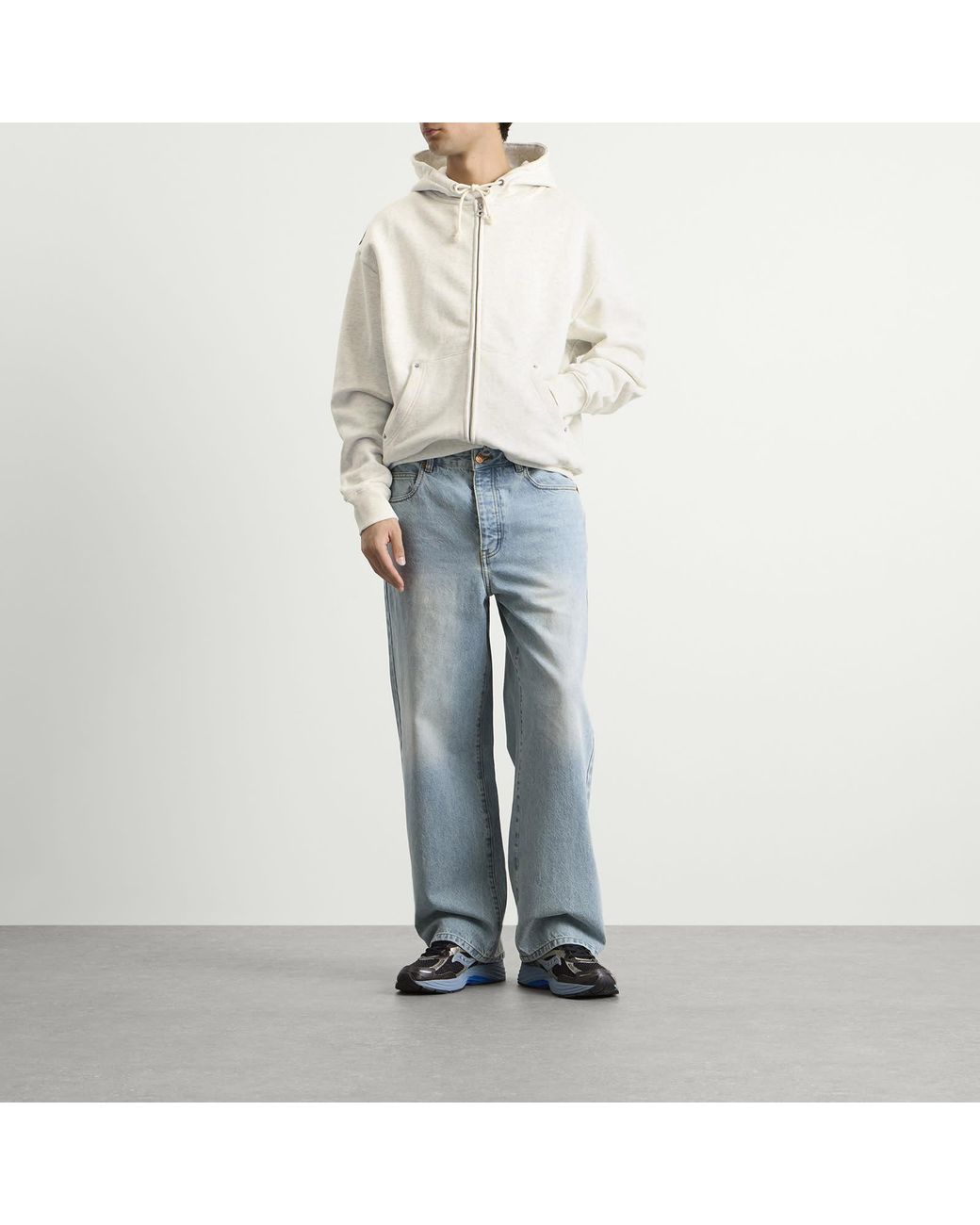 Larriet White G9 Zip Hoodie for men