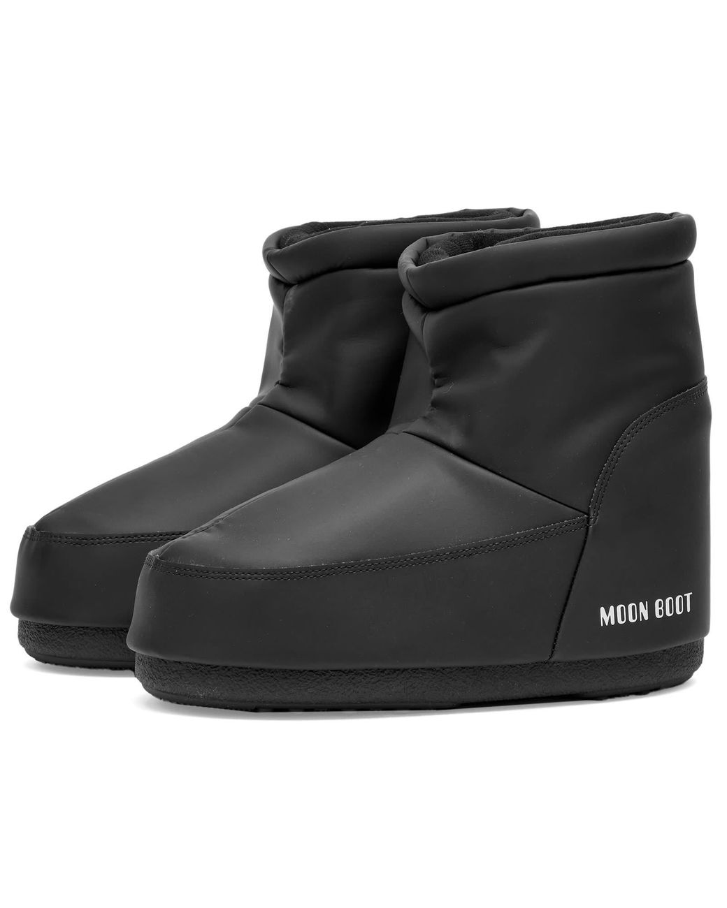Moon Boot Icon Low No Lace Rubber Boots in Black | Lyst Canada