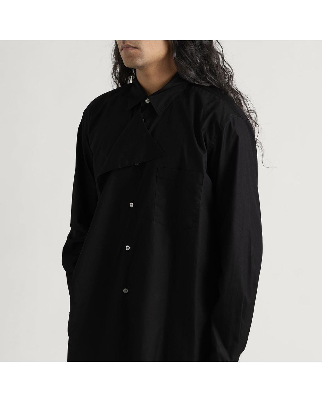 Comme des Garçons Black Cotton Shirt With Overlay for men