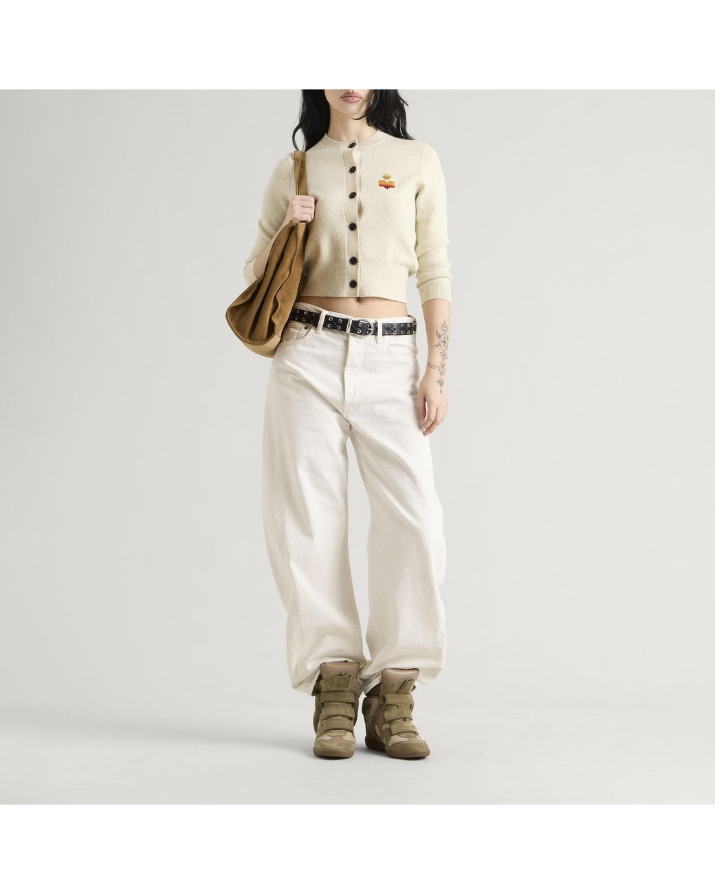 Isabel Marant Natural Étoile Kemal Logo Cardigan