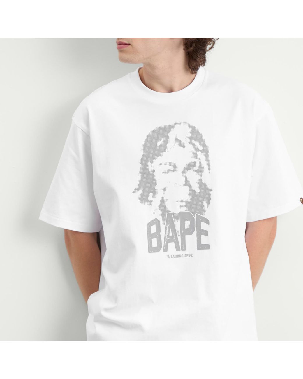 A Bathing Ape White Bape Graphic T-Shirt for men