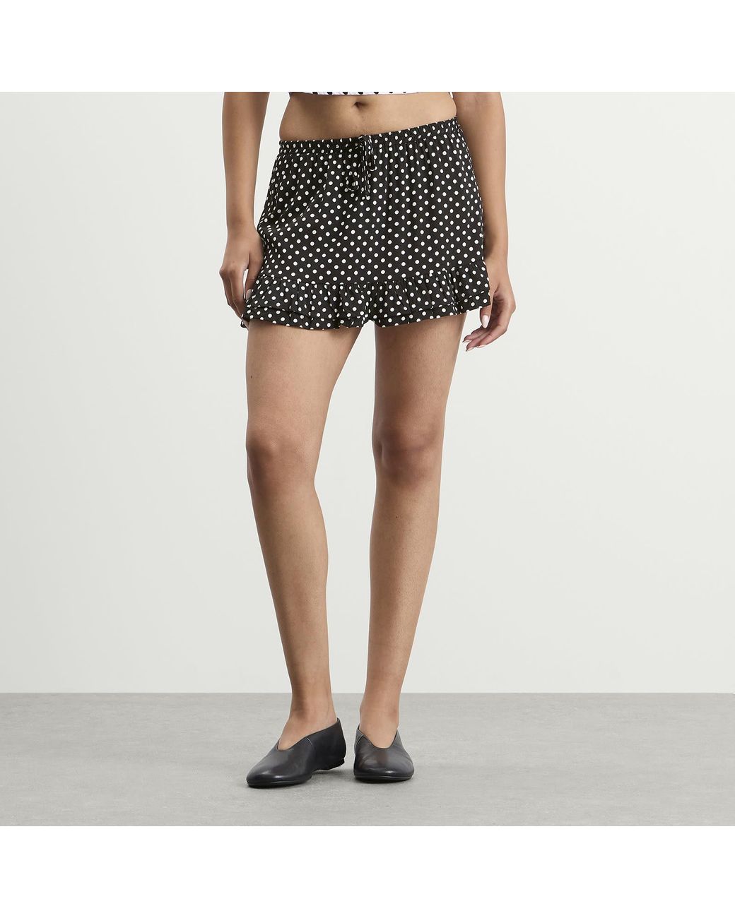 Many Many Clothes Black The Spotty Mini Skirt