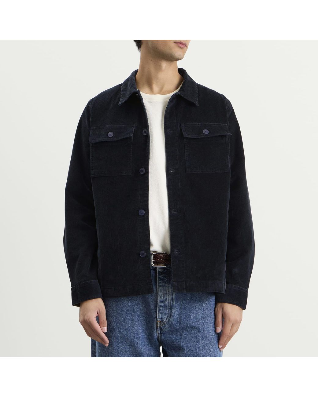 Barbour Black Cord Overshirt for men