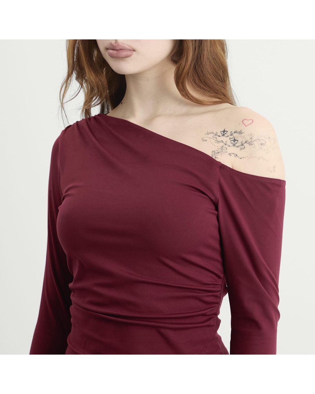 Tala Purple 365 Cupro Gathered Long Sleeve Top