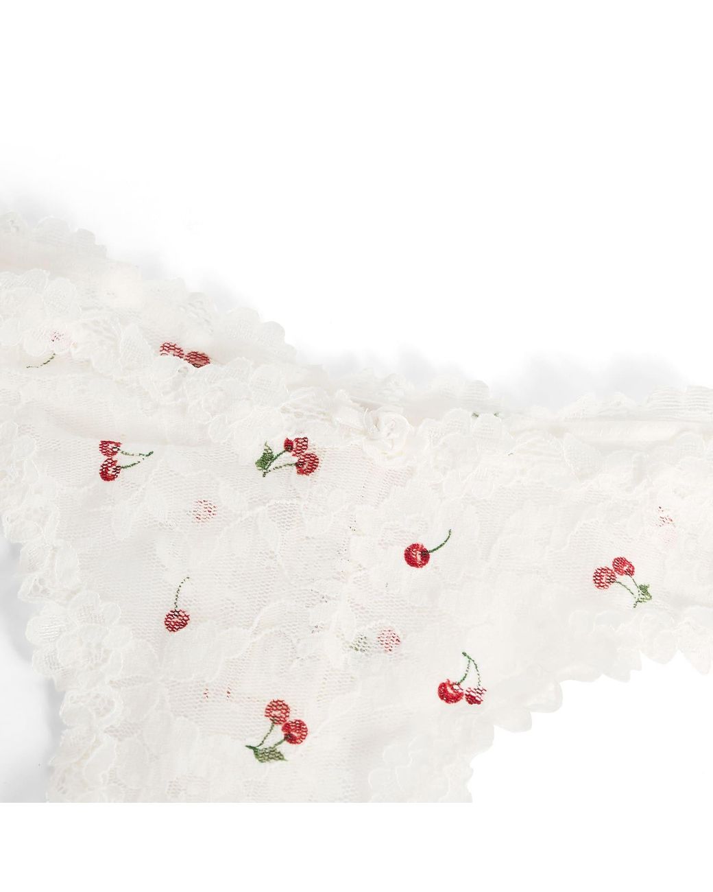 Skims White Stretch Lace Dipped Thong