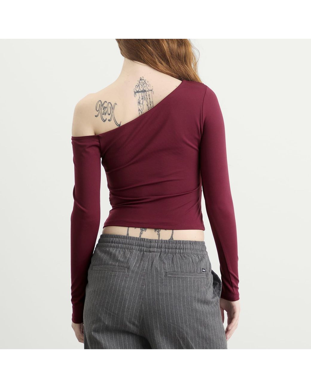 Tala Purple 365 Cupro Gathered Long Sleeve Top