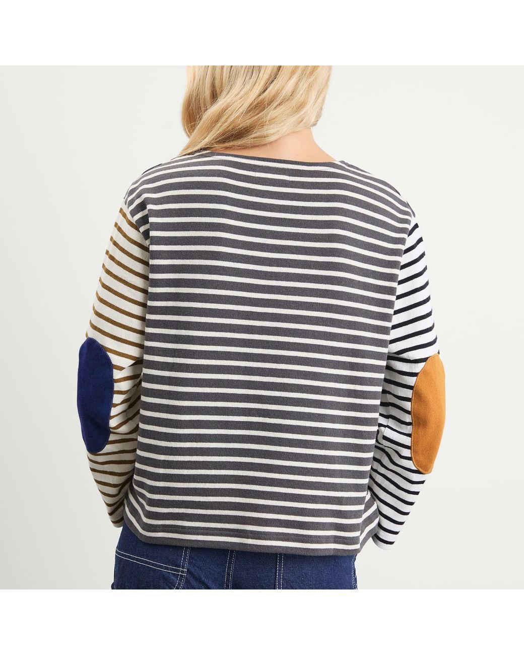 PATCH SHIRT 22AW ELBOW ストライプ長袖シャツ サイズ 中古BEAMS×SSZ L