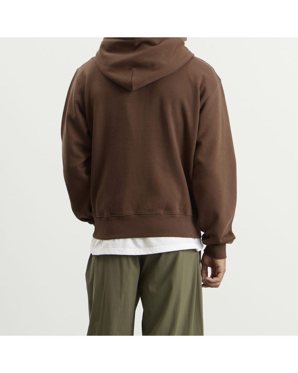 Gramicci Brown One Point Zip Hoodie for men