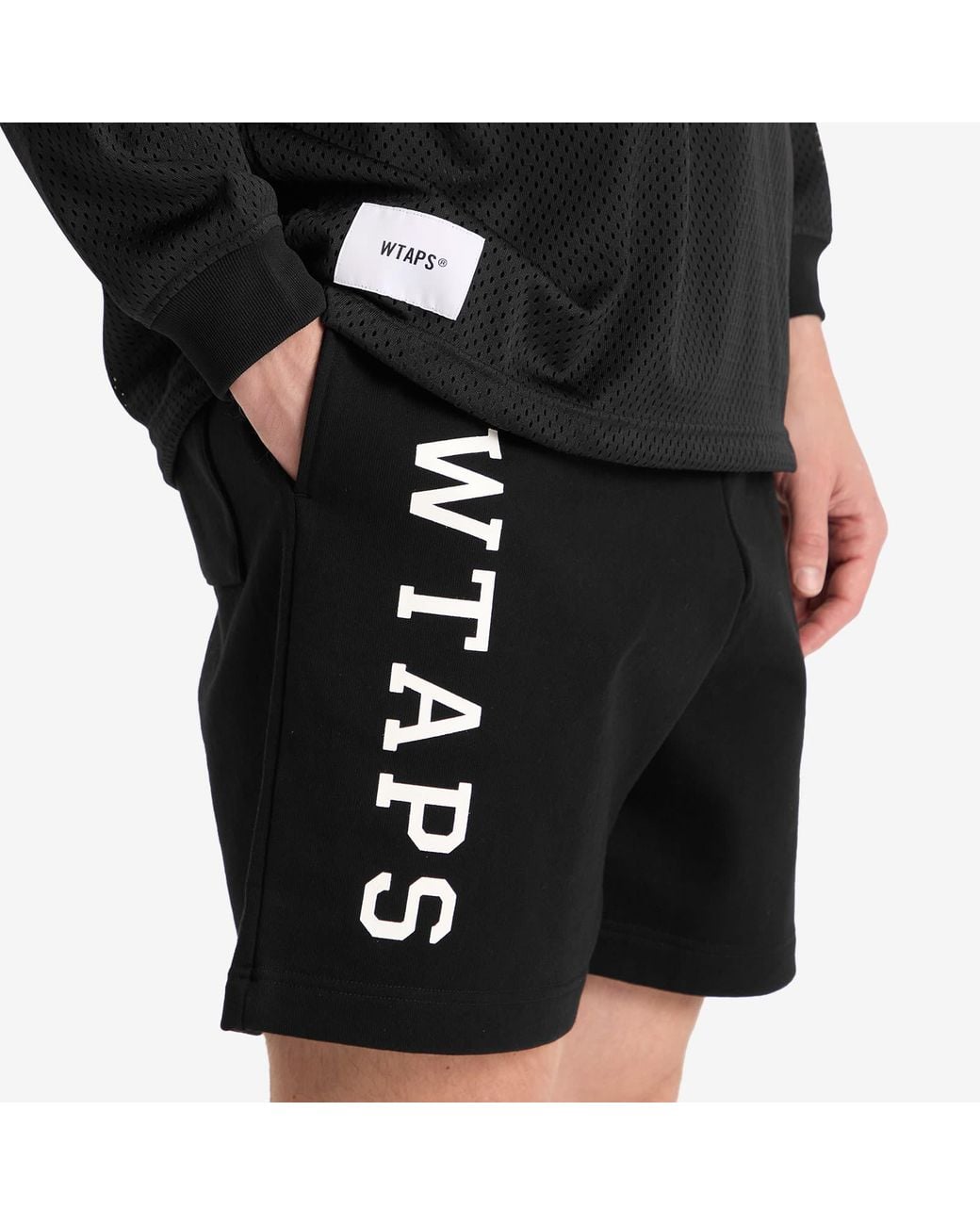 (w)taps Black Academy Logo Shorts for men