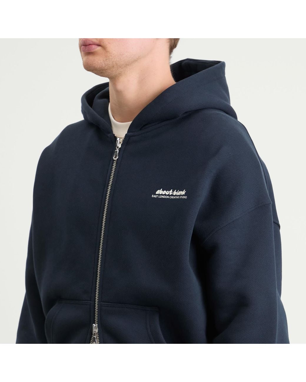 About Blank Blue Presented By End. Zev Zip Hoodie for men