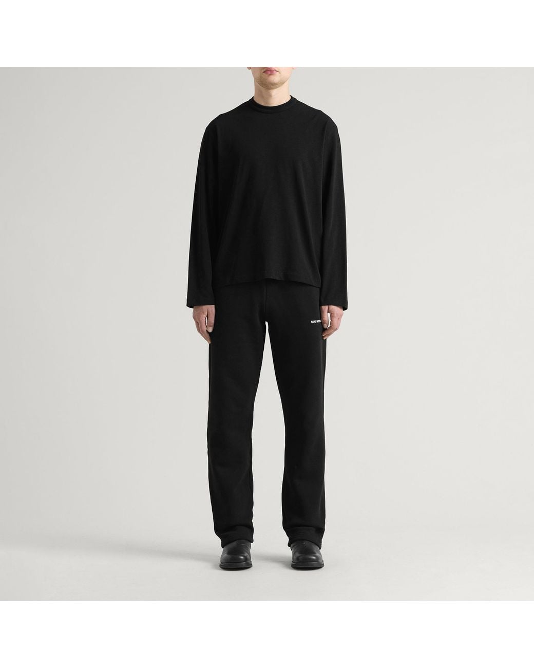 MKI Miyuki-Zoku Black Uniform Wide Leg Joggers for men