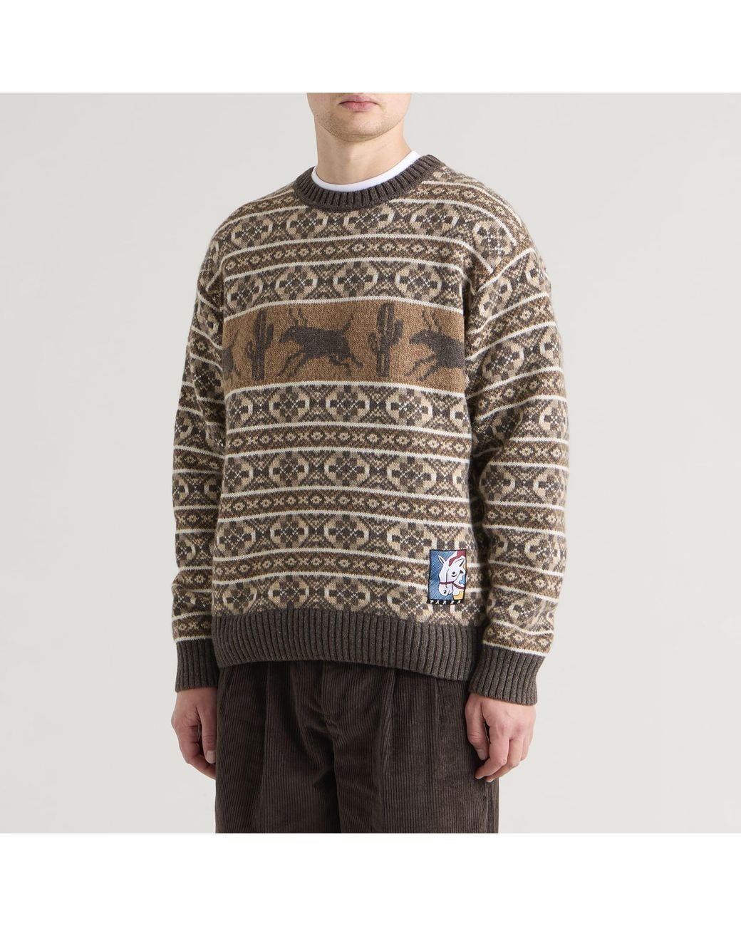 by Parra Brown Cactus Bull Jumper for men