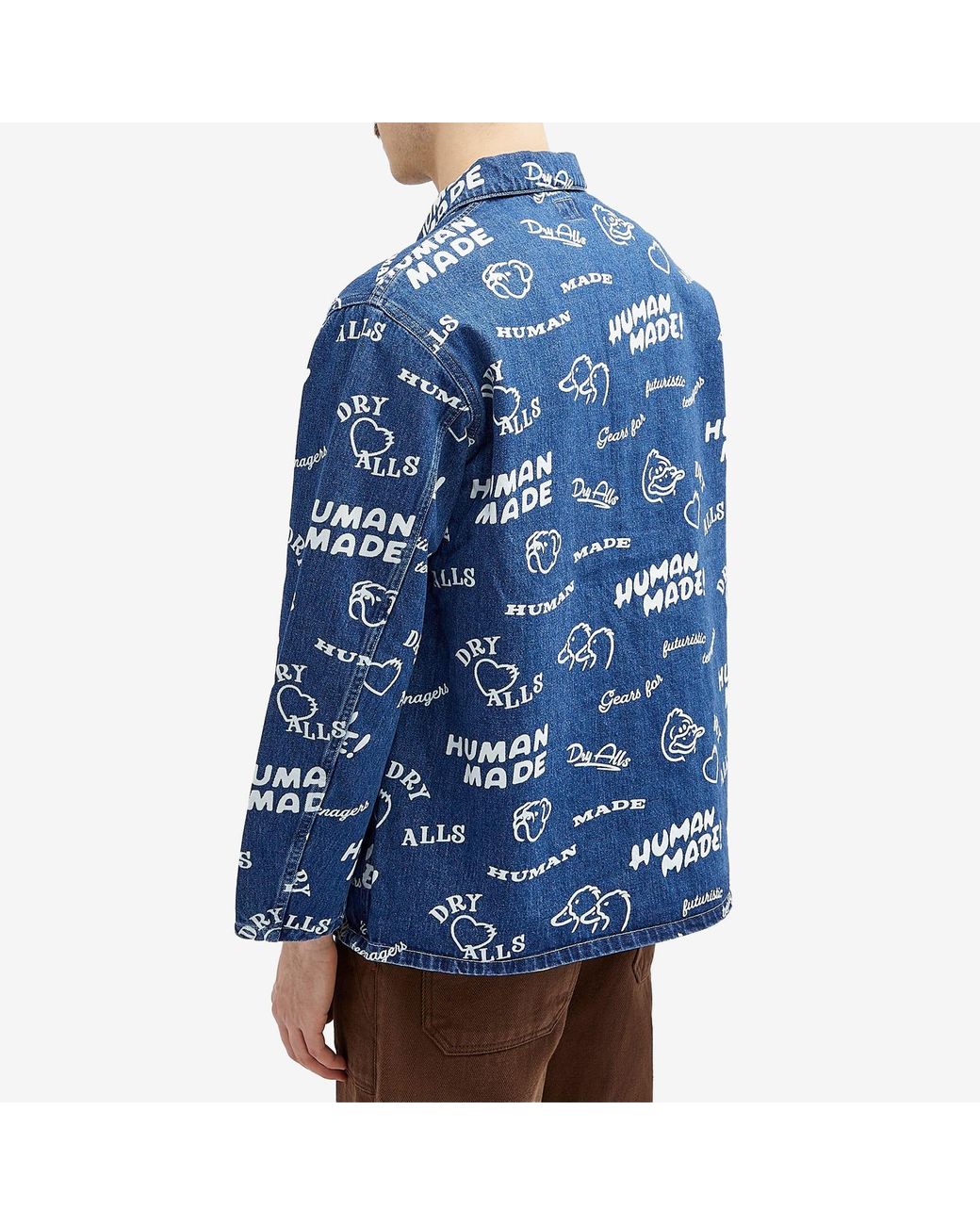 Human Made Printed Denim Coverall Jacket in Blue for Men | Lyst