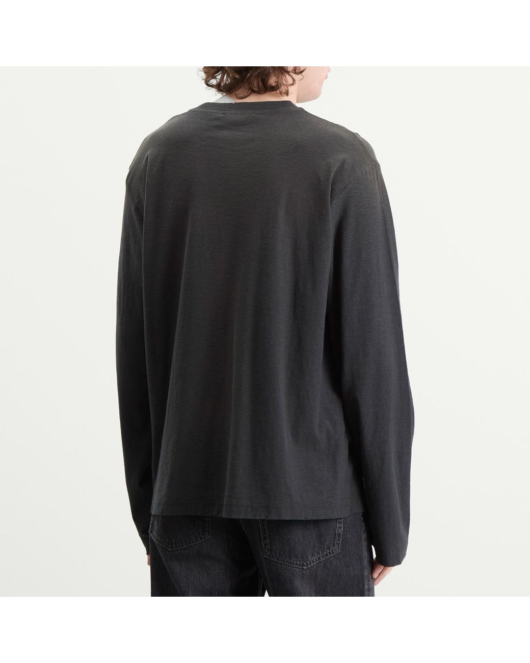 Acne Gray Long Sleeve 1996 Logo Pocket T-Shirt for men