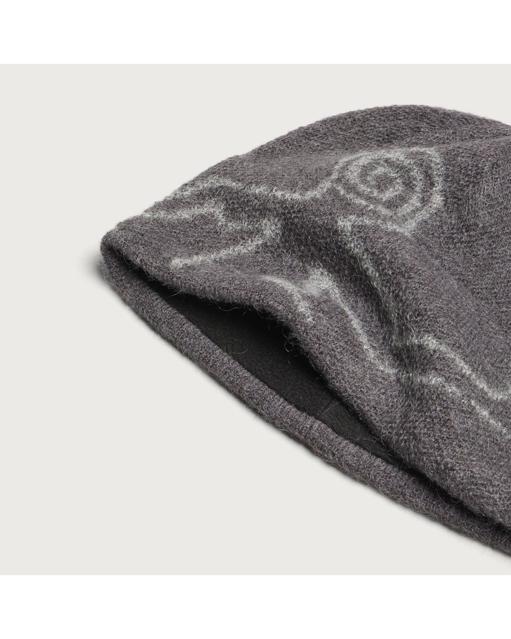 Hiking Patrol Gray Mascot Mohair Mixed Beanie for men