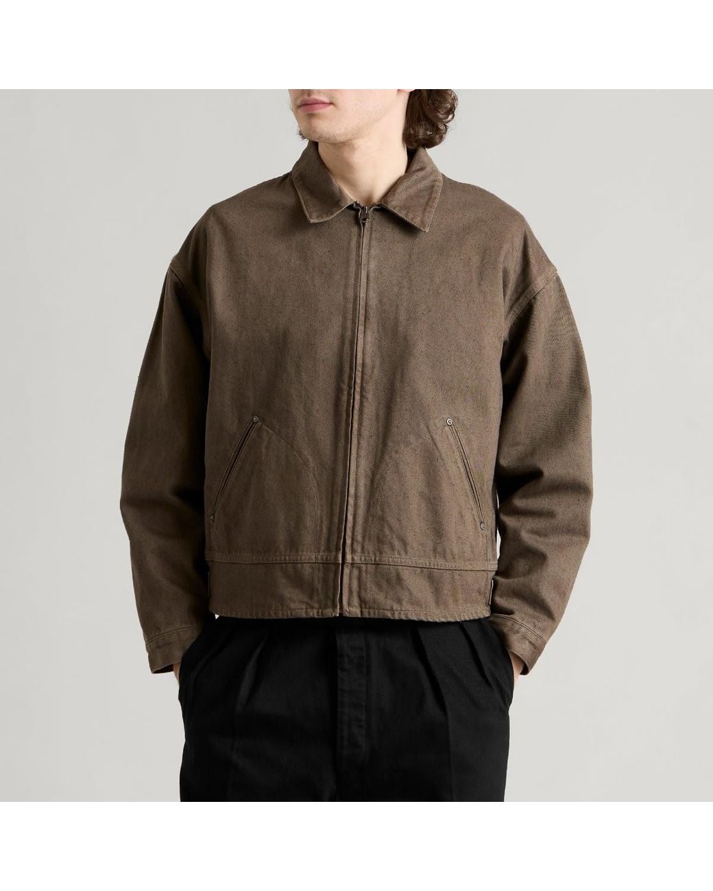 Kaptain Sunshine Green Dyed Denim Work Jacket for men
