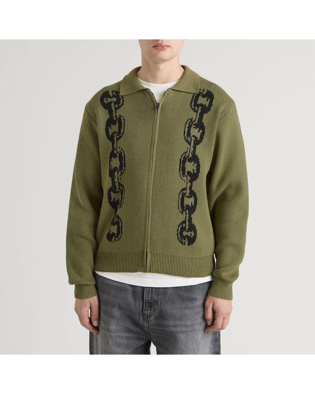 Heresy Green Chain Knit Shirt for men