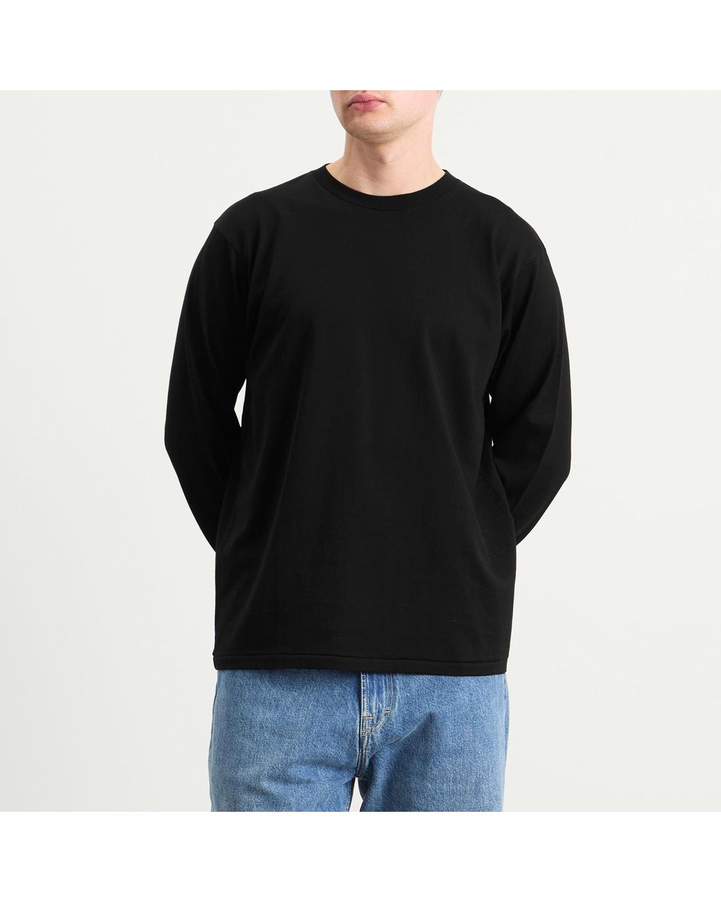 AURALEE Luster Plaiting L/S Tee in Black for Men | Lyst
