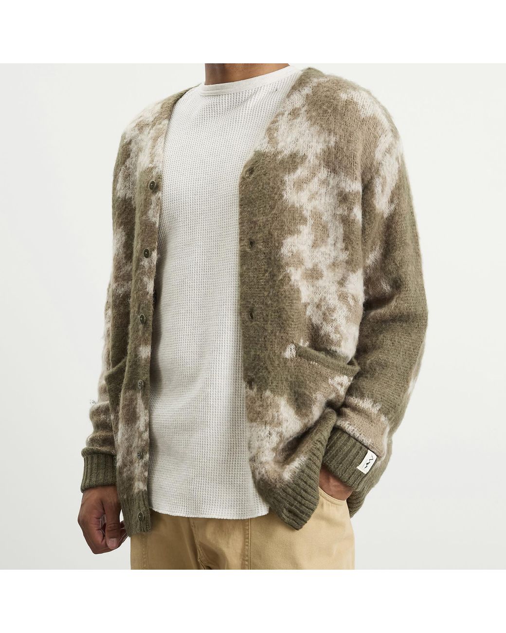 Manastash Gray Blurry Jaquard Cardigan for men