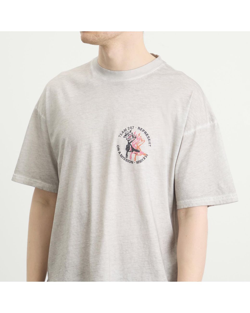 REPRESENT 247 White Torch Crop T-Shirt for men