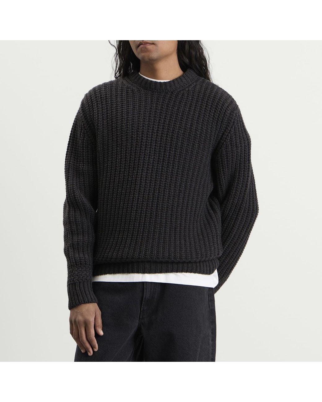 A.P.C. Black Ron Chunky Rib Jumper for men