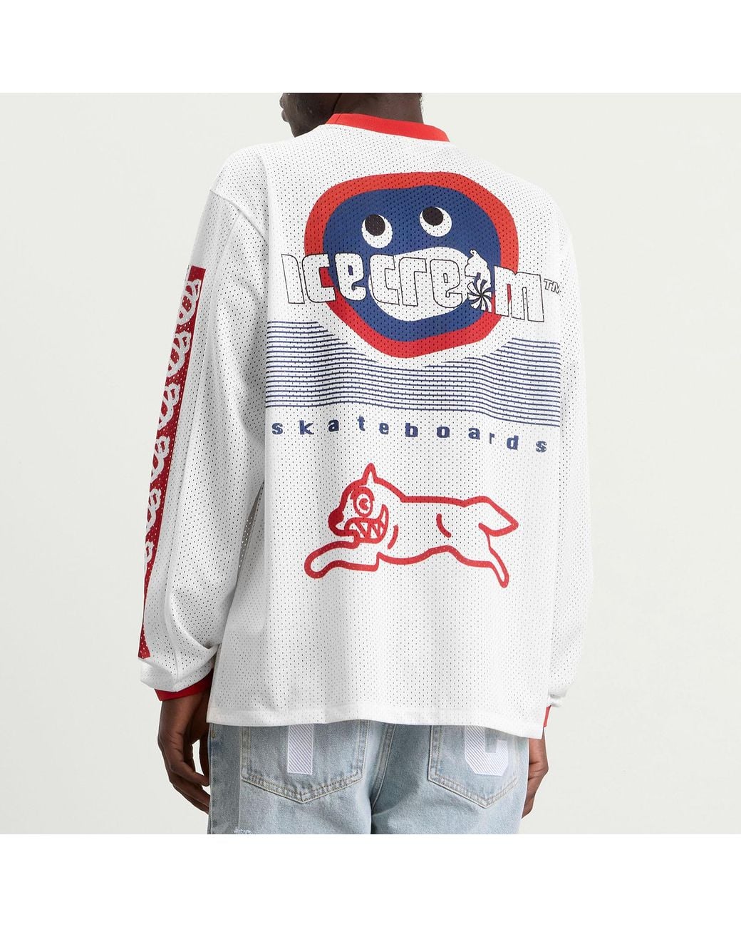 ICECREAM White Moto Ls Mesh Shirt for men
