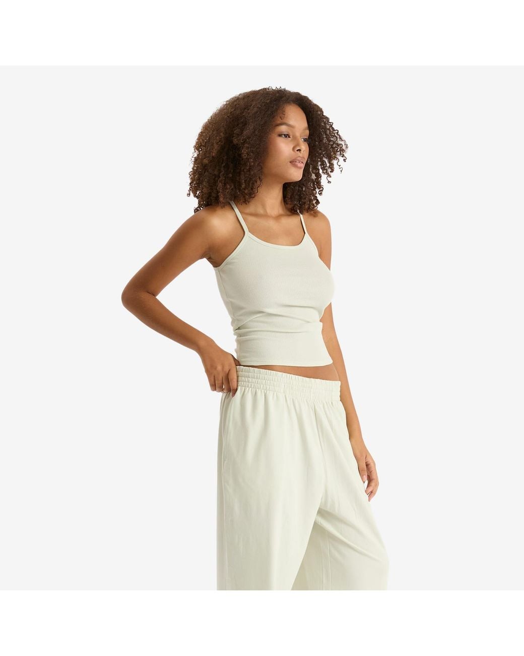 Skims White Cotton Rib Scoop Tank