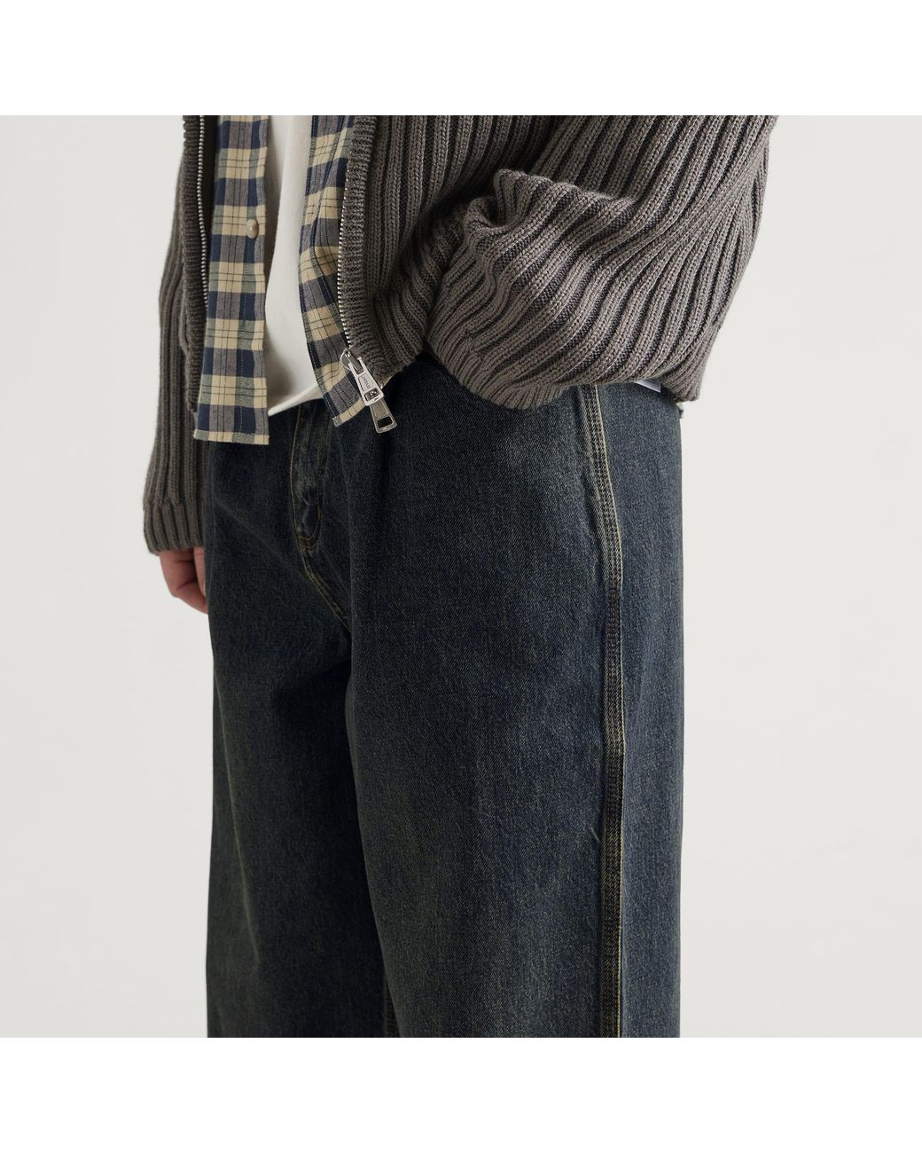 Larriet Blue Frederick Pleated Denim Jeans for men