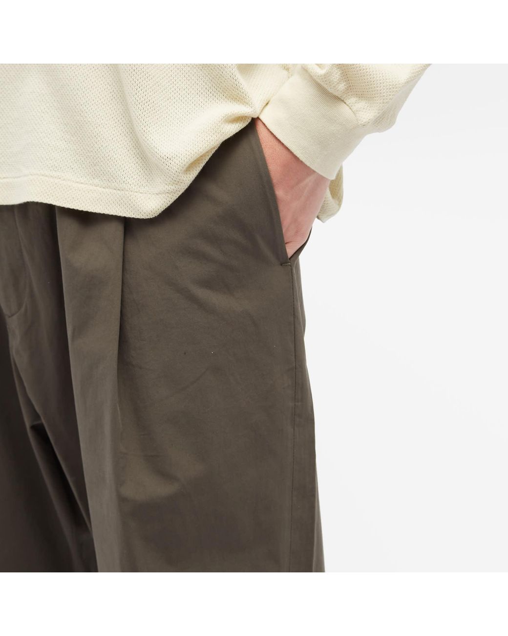 Studio Nicholson Gentile Elasticated Waist Pleat Pants in Green