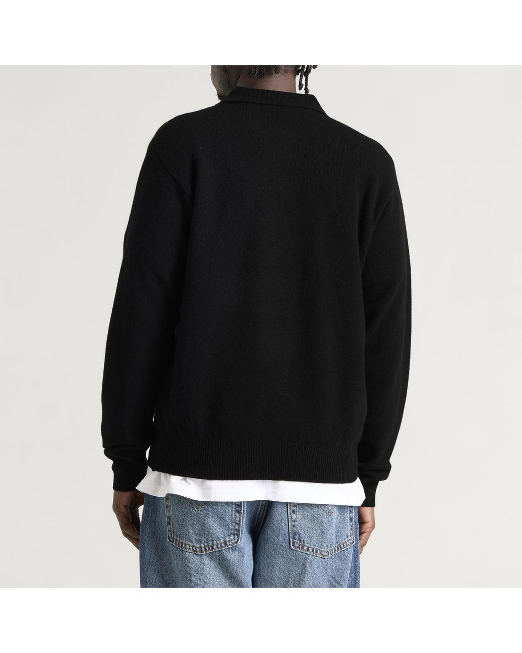 Pittari Black Knitted Polo for men