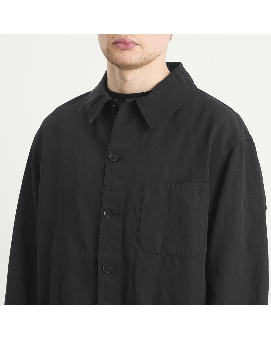 Kaptain Sunshine Black Gaba. Work Shirt Jacket for men