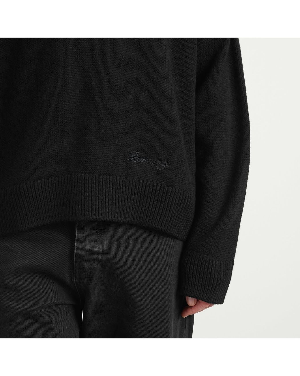 Ronning Black Merino R Knit Sweater for men
