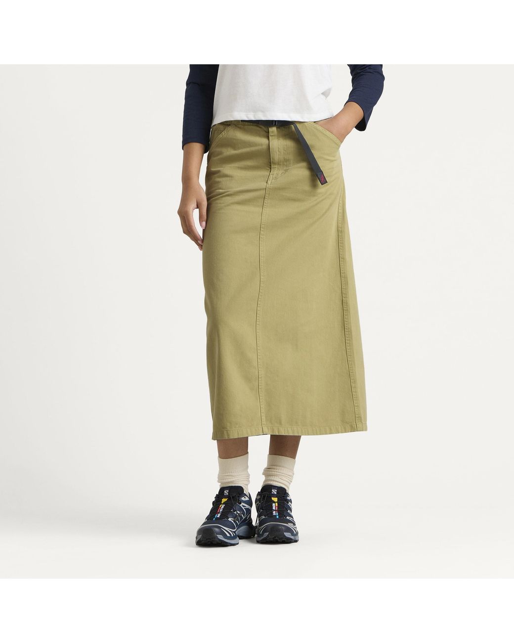 Gramicci Green 5 Pocket Midi Skirt