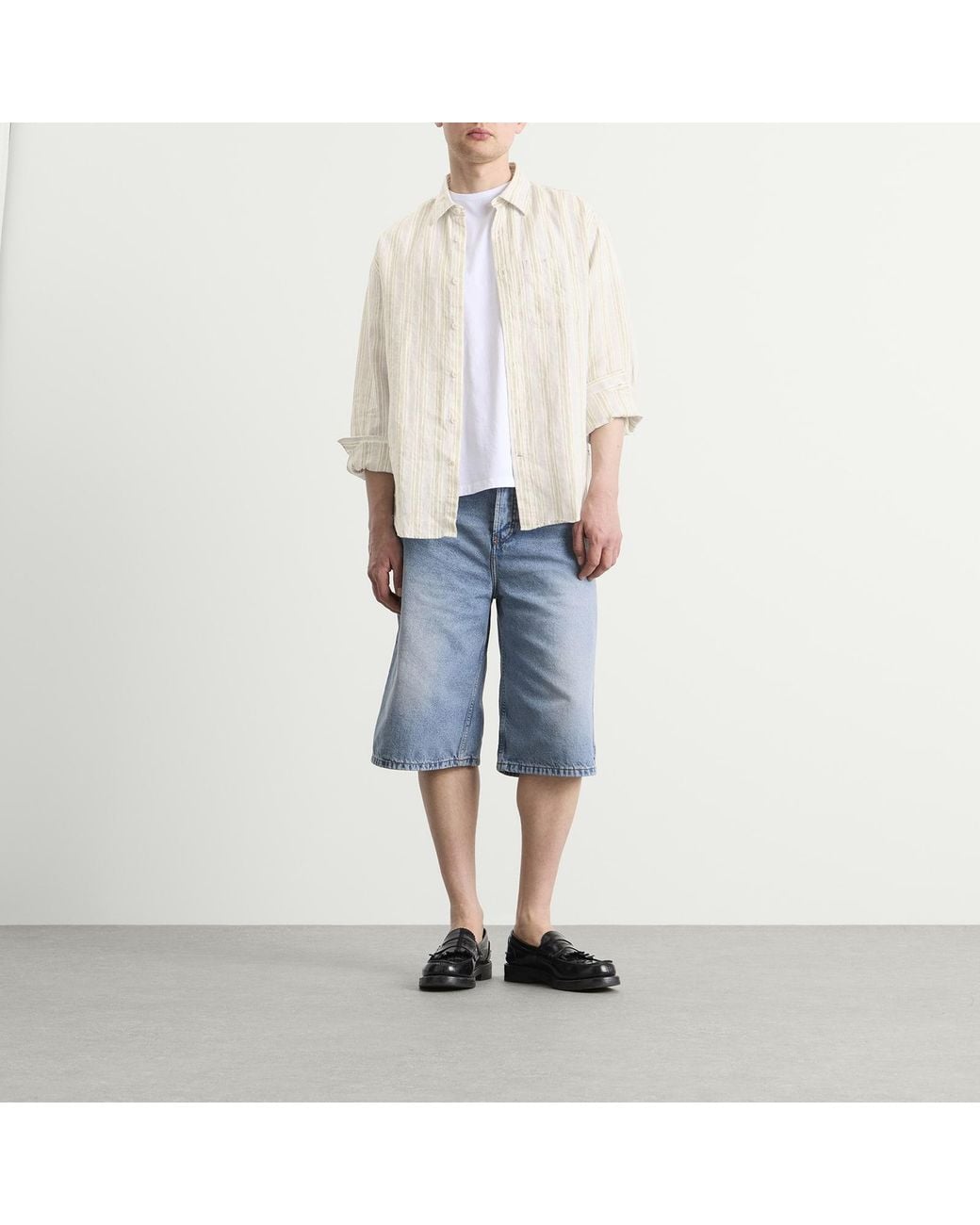 NN07 White Deon Stripe Shirt for men