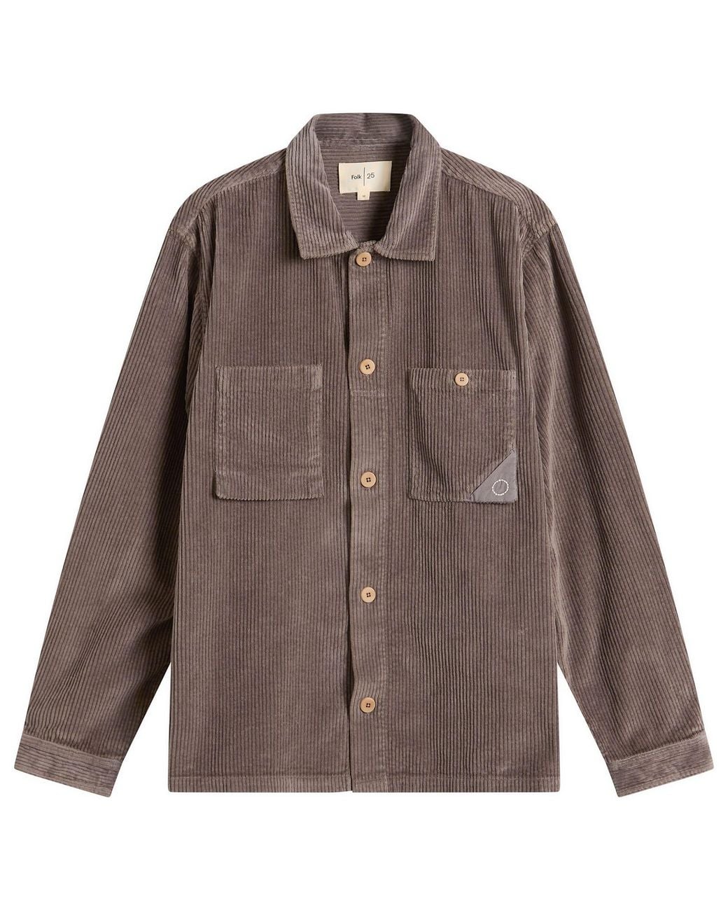 Folk Brown Anniversary Patch Overshirt for men