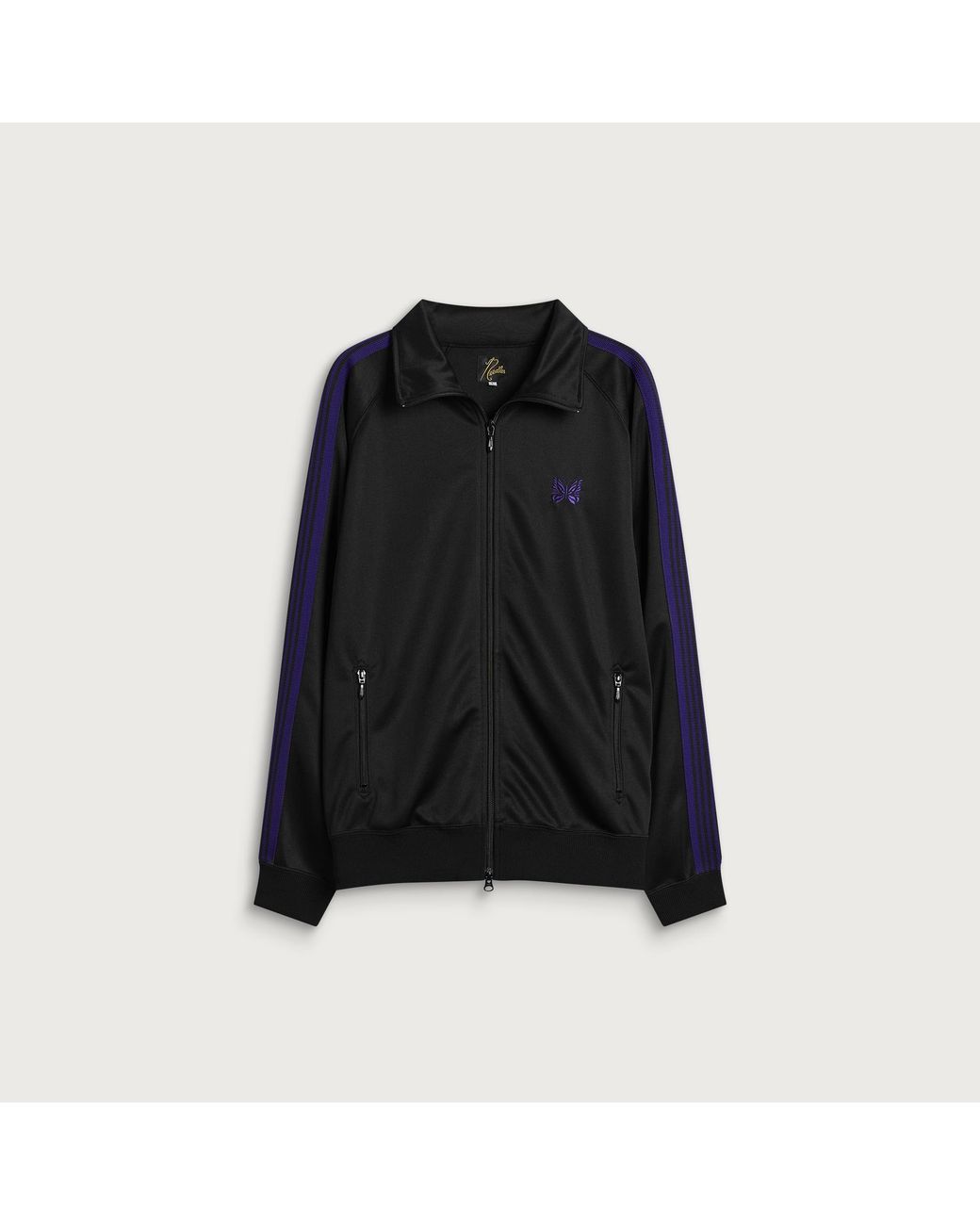 Needles Black Poly Smooth Track Jacket for men