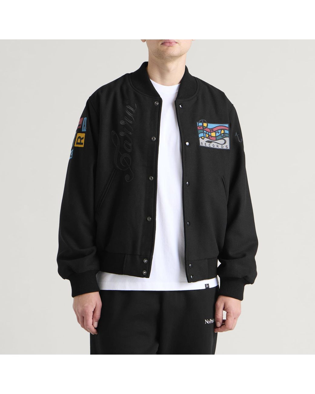 by Parra Black All The Best Varsity Jacket for men