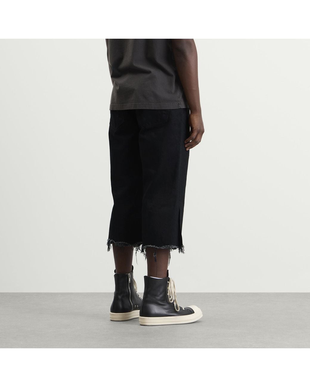 Rick Owens Black Bolan Cut Off for men