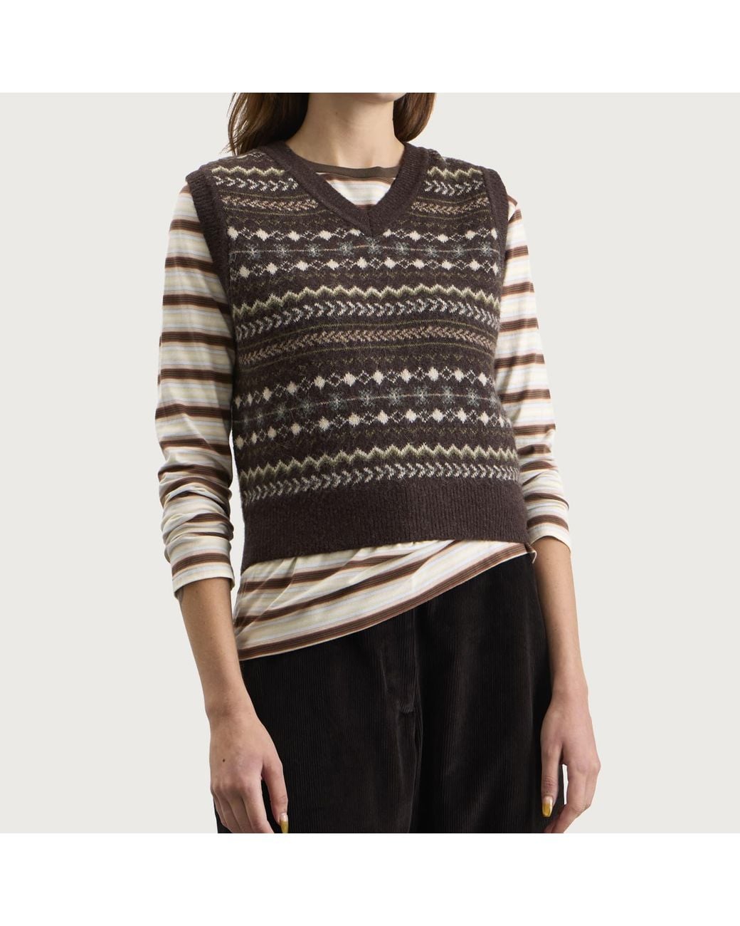 DUNST Crafted V-Neck Knit Vest in Black | Lyst