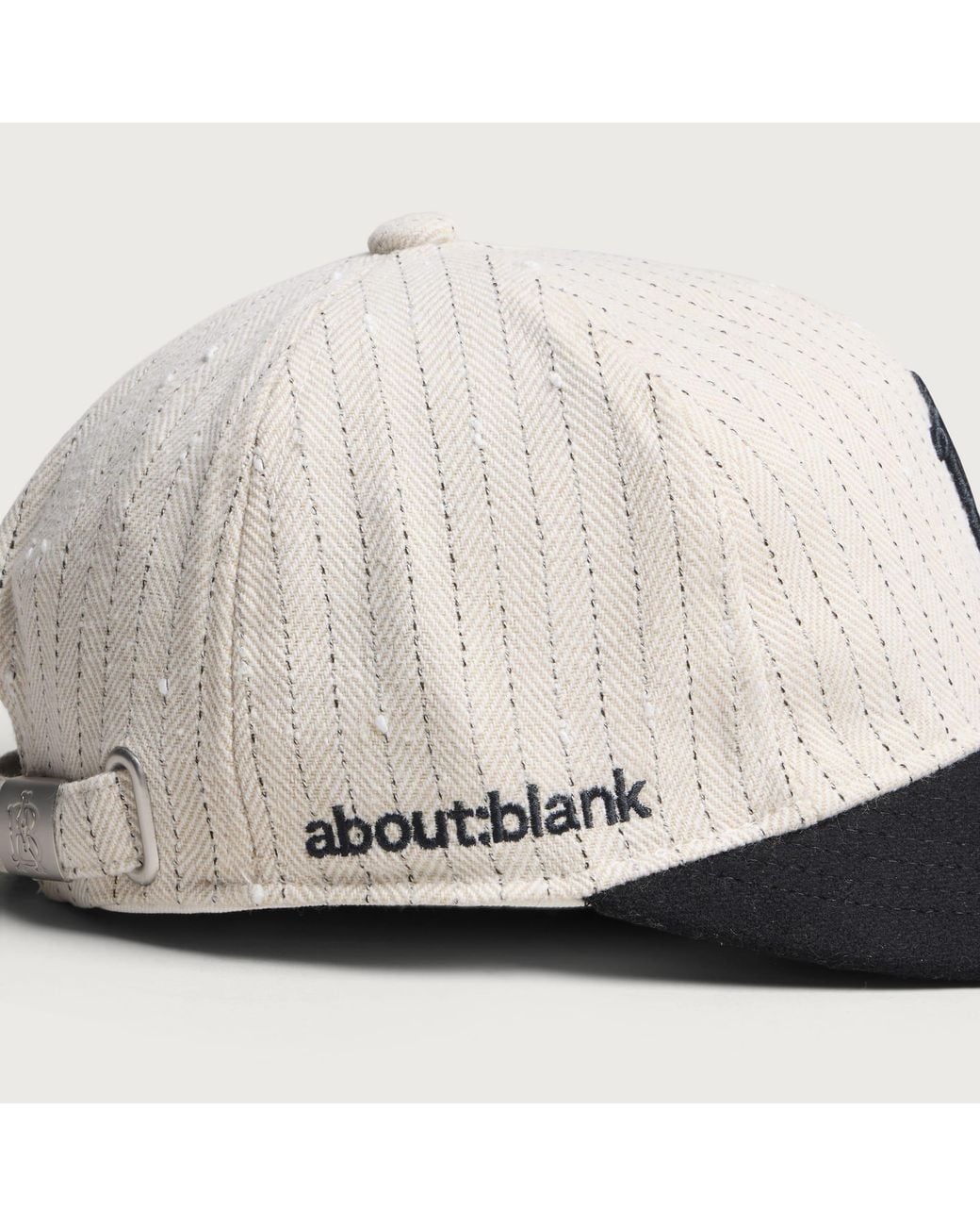 About Blank Black Monogram Pinstripe Cap for men