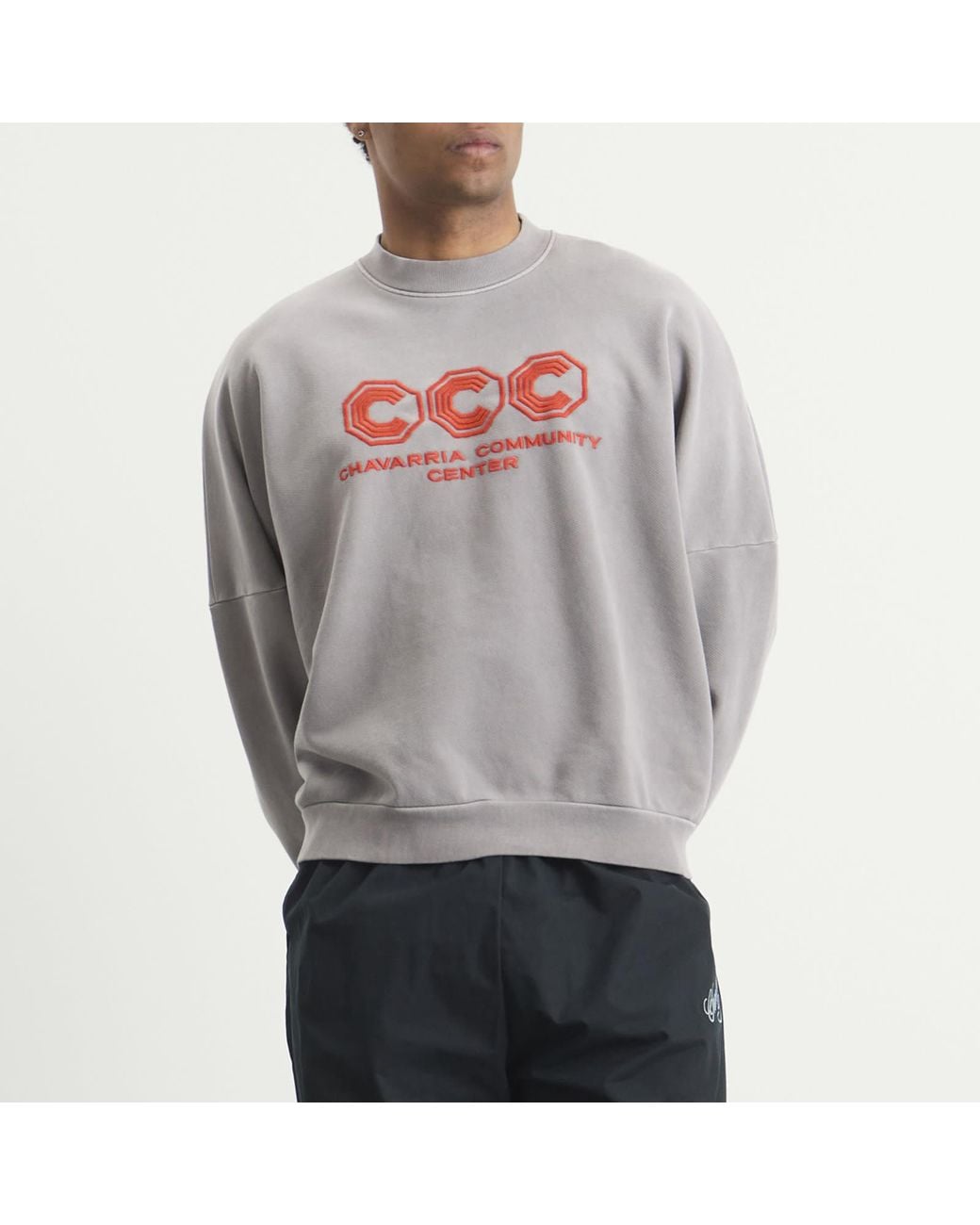 Willy Chavarria Gray Ccc Hooligan Crew Sweatshirt for men