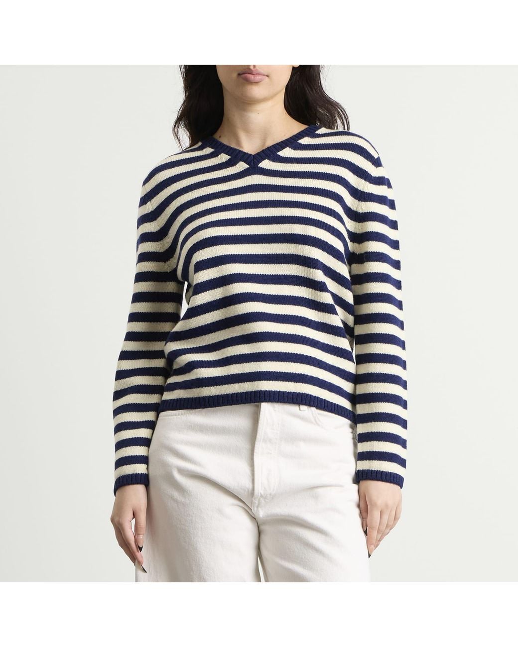 NOTHING WRITTEN Blue Molly V-Neck Pullover