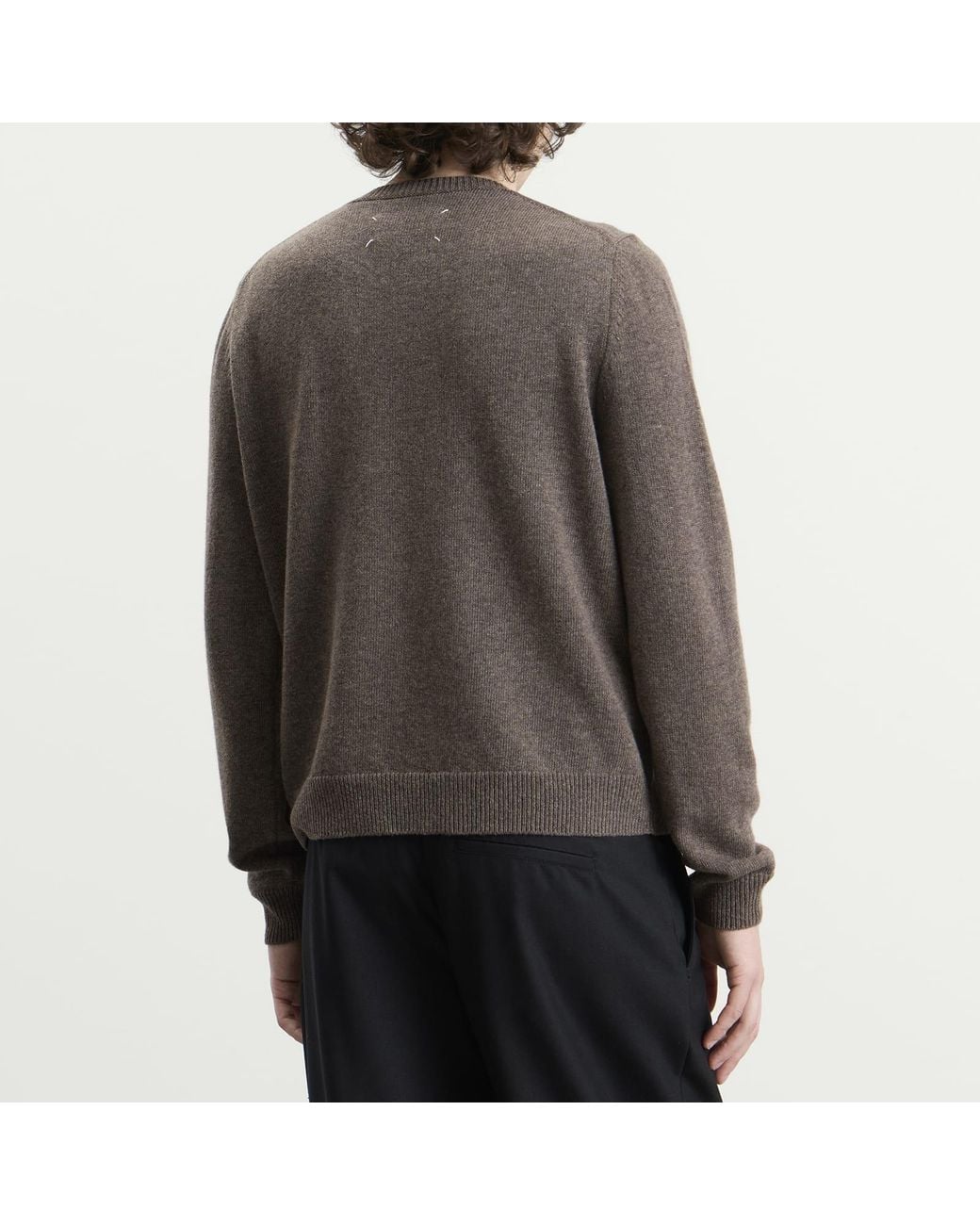 Maison Margiela Gray Fused Knit Sweater for men