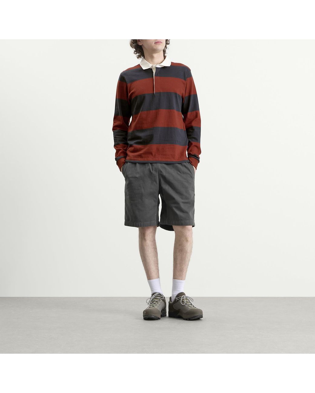 Patagonia Red Longsleeve Rugby Shirt Wide Stripe: Rusty for men