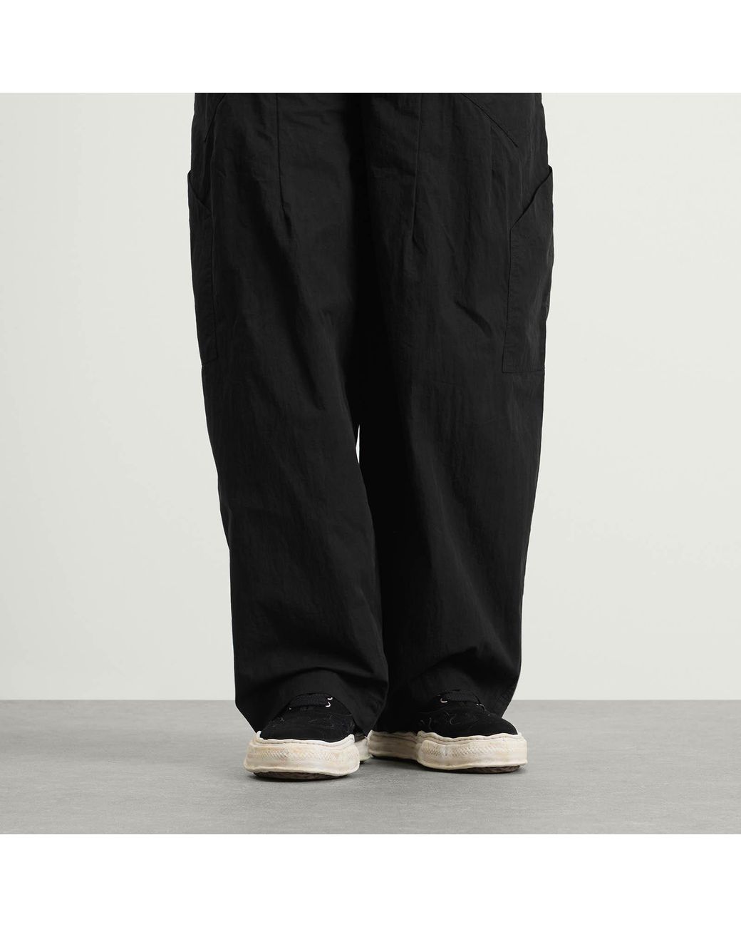 Maison Mihara Yasuhiro Black Baker Western Detail Suede Low-Top for men