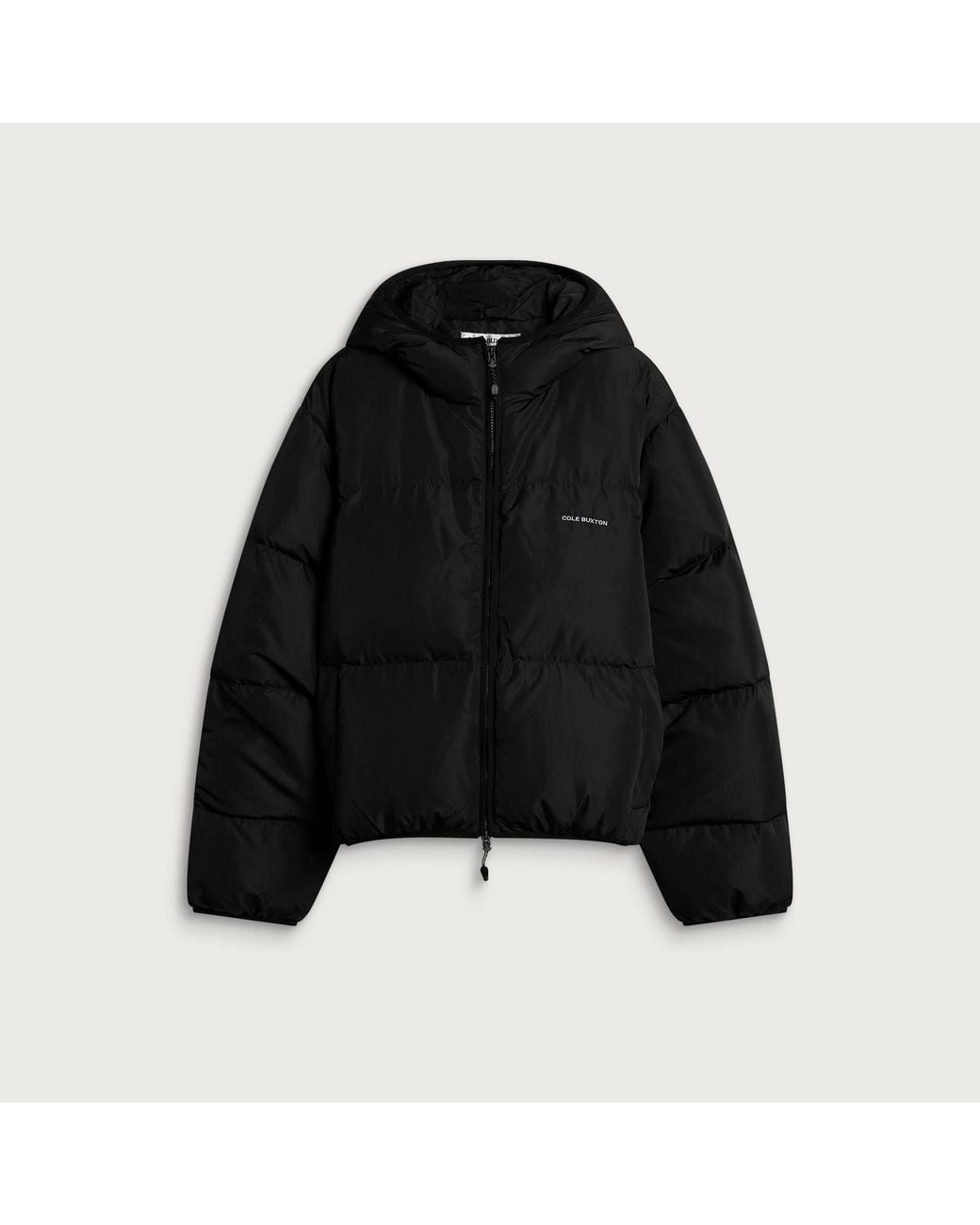 Cole Buxton Black Hooded Cocoon Down Jacket for men