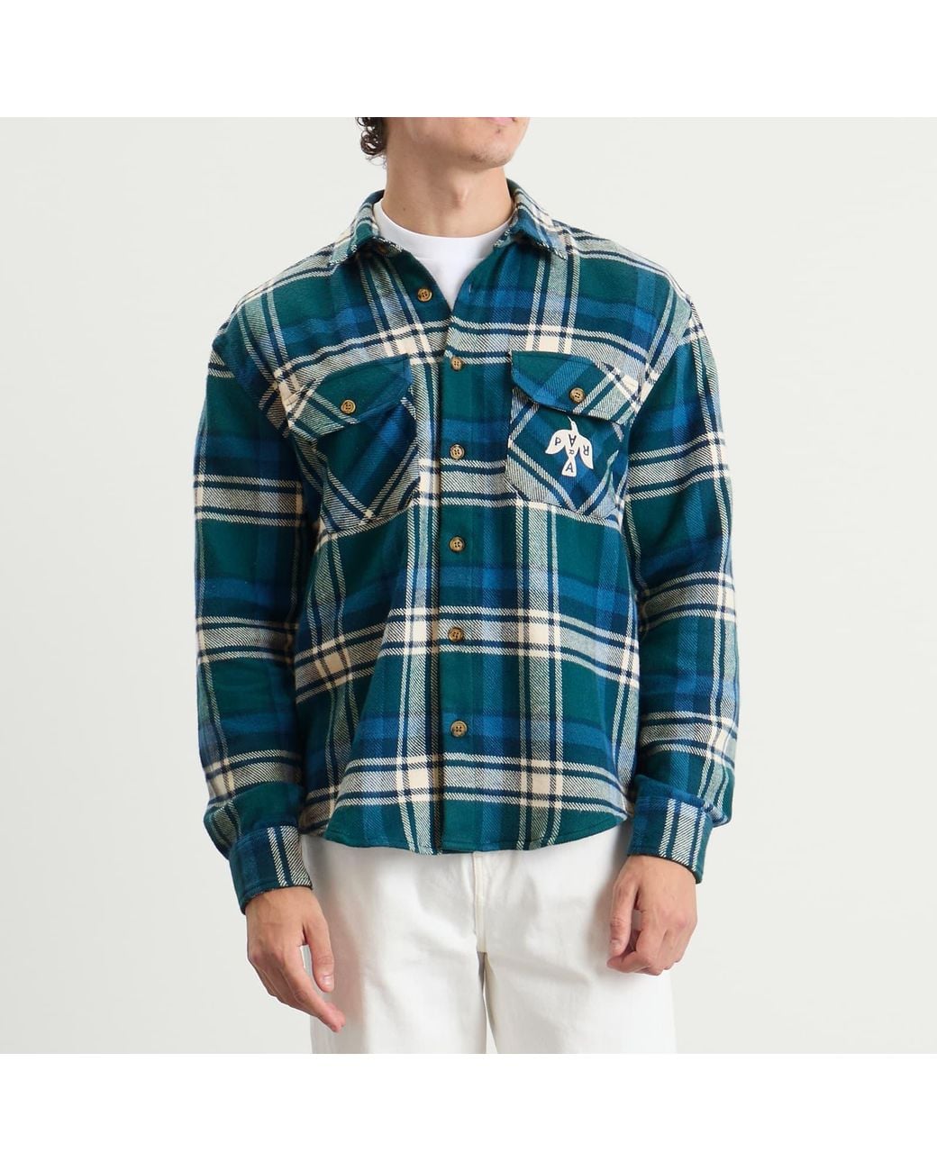 by Parra Crow Flannel Shirt in Blue for Men | Lyst